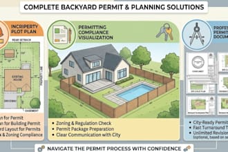 design site plan for permit plot plan building permit backyard layout drafting