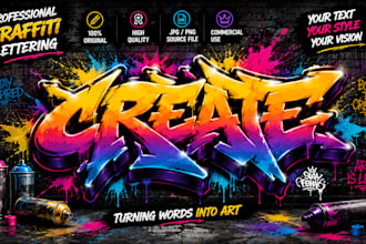 create custom graffiti text lettering design