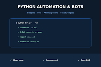 build a custom python automation, bot, or web scraper
