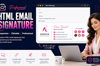 design a clickable responsive HTML email signature