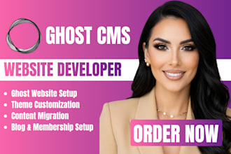 build ghost cms website ghost theme customization design ghost blog ghost seo