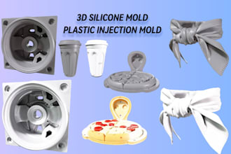 design 3d silicone mold resin mold plastic injection mold stl file slip casting