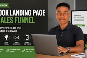 design an ebook landing page and book sales funnel