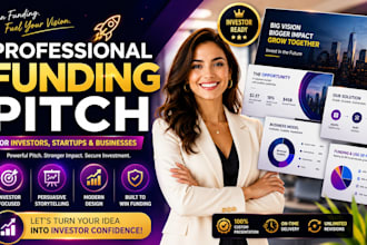 design professional funding pitch for investors, startups, and businesses