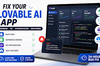 fix lovable ai app, supabase errors, bugs, API and deployment issues