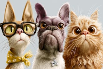 draw a caricature of your dog cat or other pet