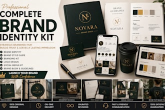 design brand identity, logo and complete branding kit