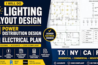 do lighting layout design power distribution design electrical plan tx ny ca fl