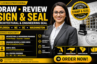 draw review sign seal architectural engineering seal florida nc sc washington
