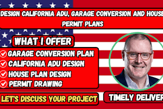 design california adu, garage conversion and house permit plans