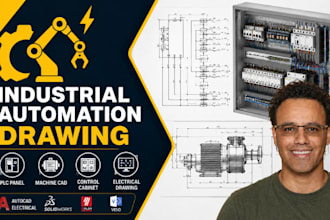 industrial automation drawing, plc panel, machine cad, autocad electrical