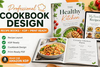 design and format your cookbook, recipe book and KDP cookbook