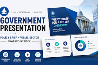 design government presentation, policy brief, public sector powerpoint deck
