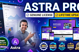 install astra pro theme with genuine license, lifetime updates