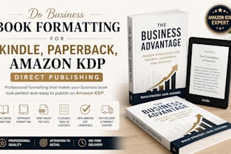 do business book formatting for kindle paperback, amazon KDP direct publishing