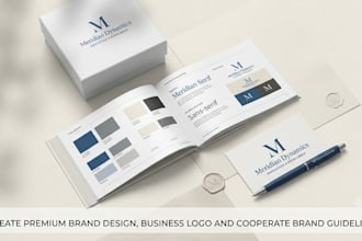 create premium brand design, business logo and cooperate brand guideline
