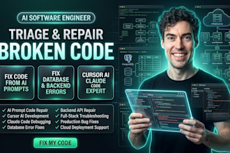 triage and repair broken code from ai prompts fix database and backend errors