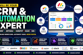 be your airtable consultant monday crm, monday hubspot crm airtable make com n8n