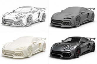 design custom 3d car, truck, vehicle models, auto parts and 3d rendering