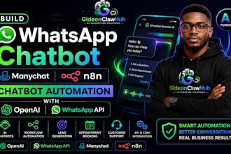 build whatsapp chatbot manychat n8n chatbot automation with openai whatsapp API