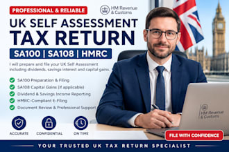file your UK dividend, savings interest and capital gains tax return sa100 sa108