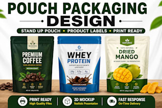 design professional stand up pouch packaging and product label design