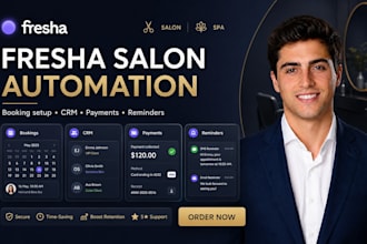 setup fresha booking system crm automation payment reminder salon spa