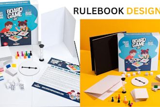 design print ready board game rulebook layout and manual