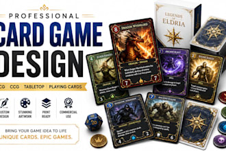 design professional card games, tcg, ccg, and custom playing cards