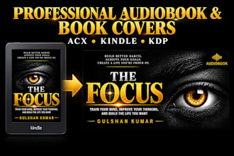 design professional audiobook, acx, kindle and KDP book cover
