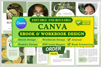 editable canva ebook template design workbook ebook formatting and layout design