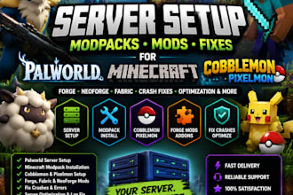 setup palworld server pixelmon minecraft modpack fix cobblemon addons forge mods