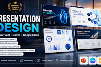 do medical presentation, healthcare powerpoint research slides and  medical deck