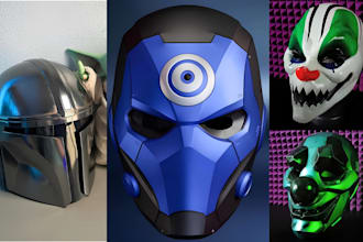 sculpt custom 3d mask print and paint 3d helmet wearable cosplay 3d printed mask