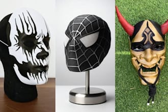 sculpt custom 3d mask print and paint 3d helmet wearable cosplay 3d print mask