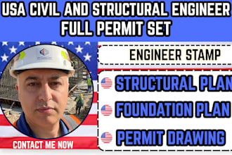 usa city full permit set, structural plan, foundation plan, mep plan, electrical