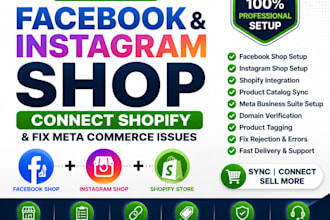 set up facebook and instagram shop, connect shopify