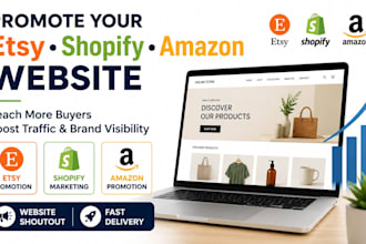 promote etsy shopify amazon website shoutout to boost traffic and sales