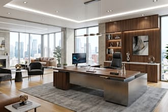 design commercial office, restaurant and hotel interior with architectural 3d