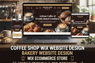 build coffee shop and bakery wix websites, wix website redesign landing page