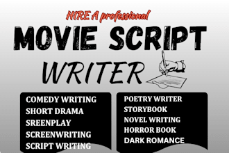 write movie script screenplay TV series screenwriting comedy script, tv pilot