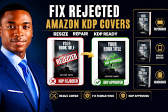 fix resize book cover, fix rejected book for amazon kdp book formatting