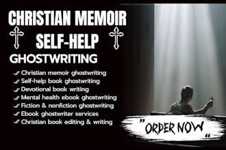 ghostwrite fiction or nonfiction, self help christian memoir ebook ghostwriter
