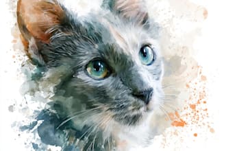 create a custom watercolor pet portrait or pet painting