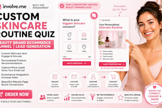 build involve me custom skincare routine quiz beauty brand ecommerce funnel lead