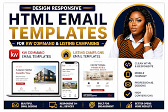 design responsive html email templates for kw command and listing campaigns