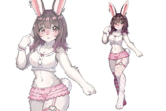 draw furry art, fursona, anthro, oc in anime style