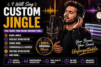 create custom podcast jingle, youtube intro music, brand jingle, commercial ads