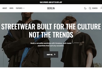 design shopify clothing website, y2k streetwear shopify clothing store design