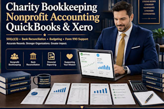 manage charity bookkeeping, 501c3 nonprofit, bank reconciliation and budgeting